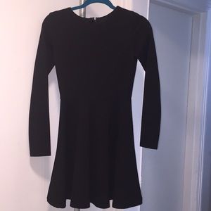 Black long sleeve thick Forever Chic skater dress